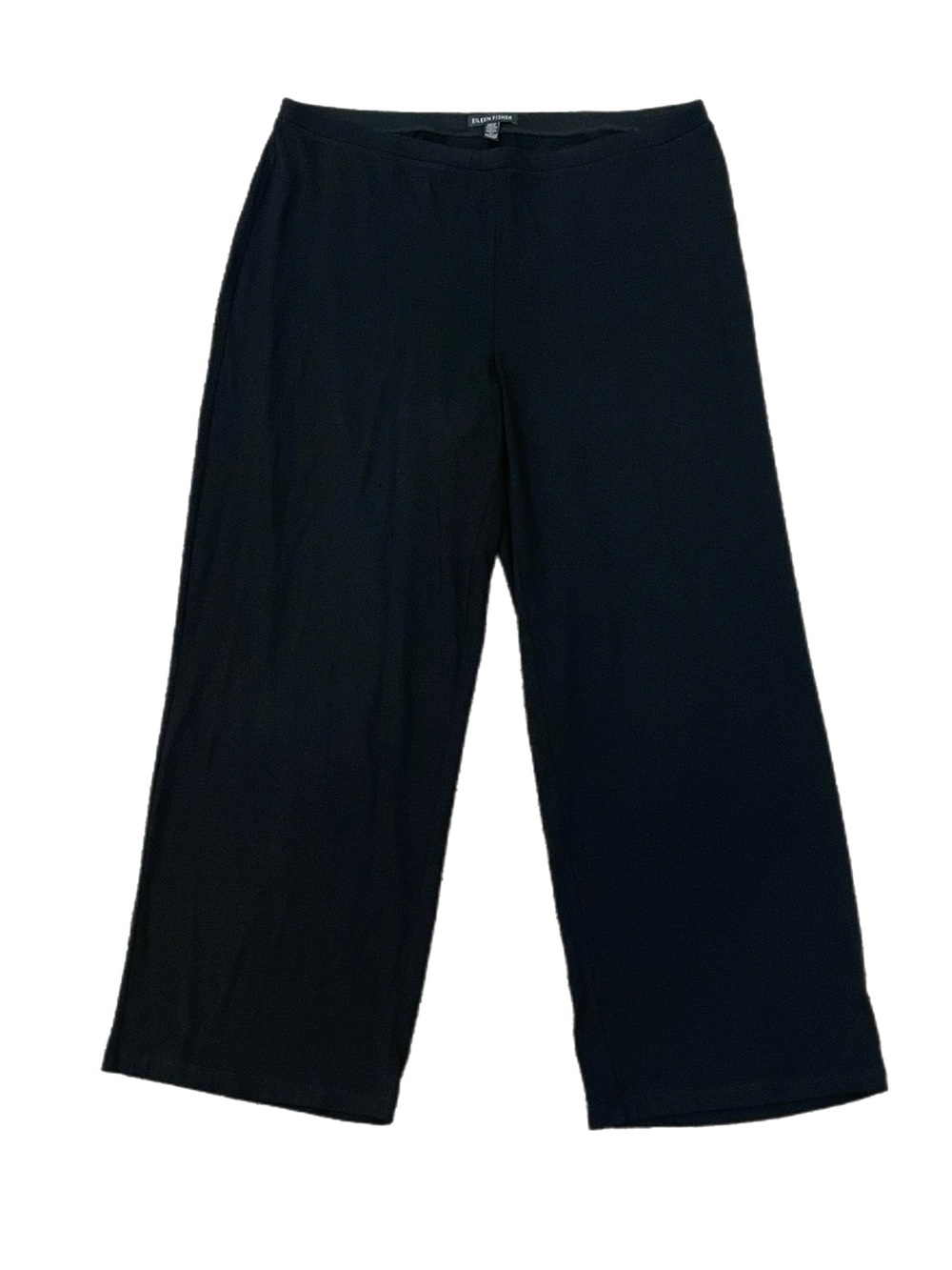 Eileen Fisher Cropped Culotte Gaucho Pant Black Wide Leg Stretch Capsule M